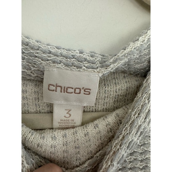 Chico’s Dolman Mock Neck Sweater Plus Size 3 Cropped Lagenlook Minimalistic - Picture 3 of 4
